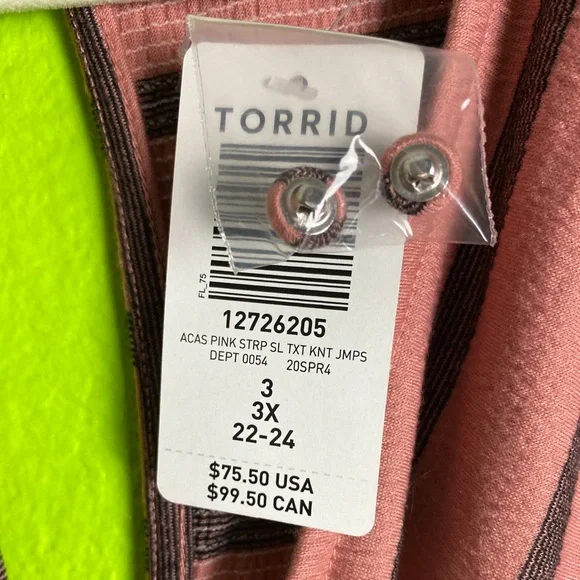 NWT PINK KNIT BELTED JUMPSUIT BY TORRID IN SIZE 3XL 22-24Women - Picture 2 of 12